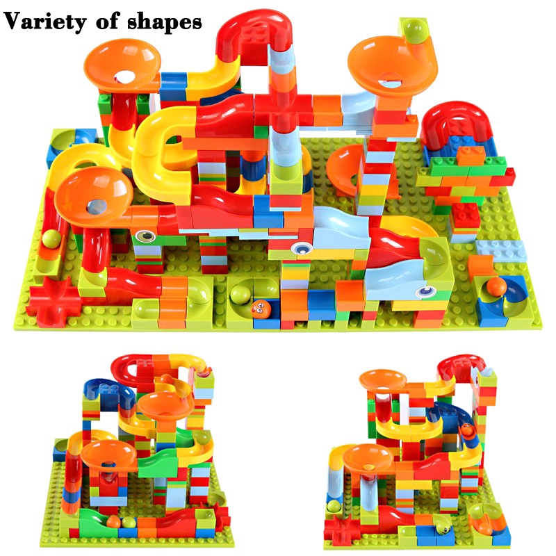 Bộ 168/ 336 miếng lắp ghép đồ chơi mô hình quả bóng chạy trong mê cung tương thích với lego kèm/ không kèm hộp đựng