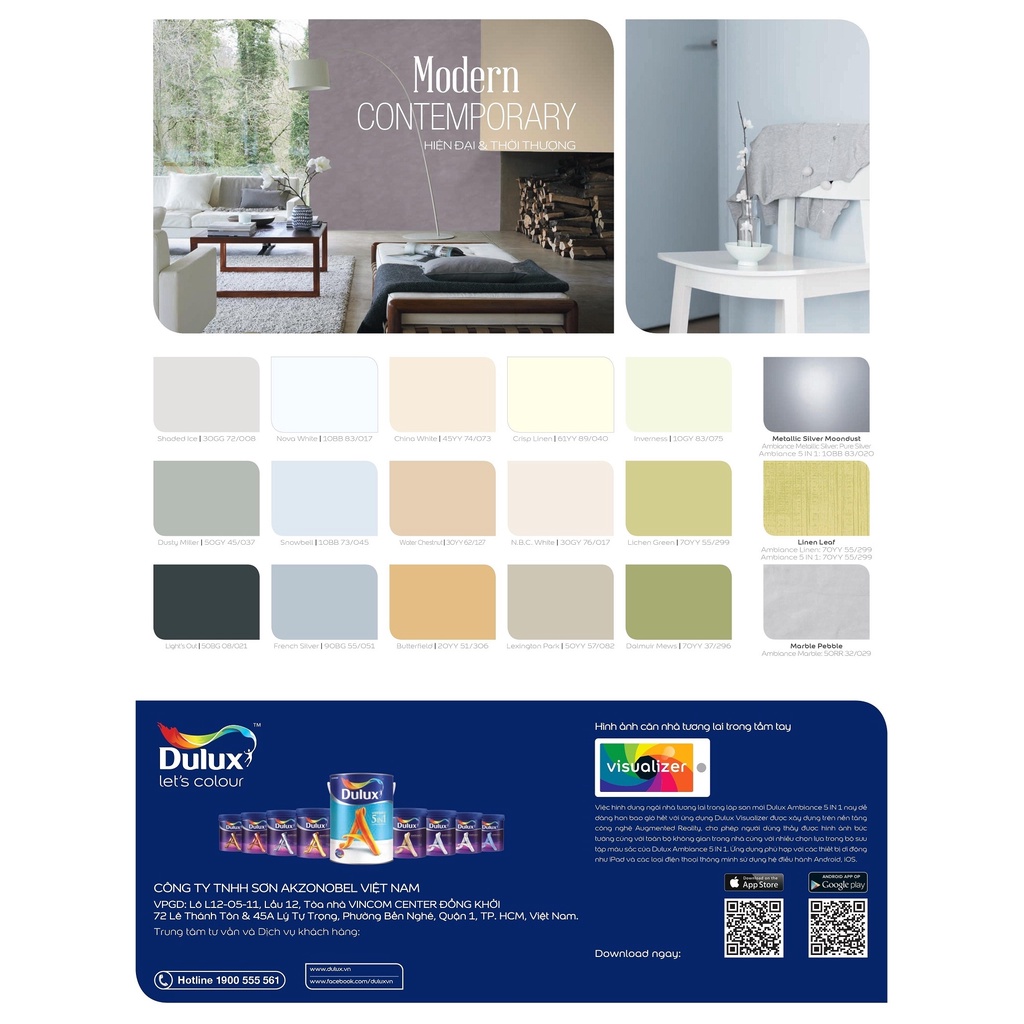 Sơn nước nội thất siêu cao cấp DULUX AMBIANCE 5 IN 1 SUPERFLEXX DIAMOND GLOW Siêu bóng - Z611B (5L)