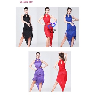 ĐẦM KHIÊU VŨ THUN NHŨ CO GIÃN TUA TUA VL398N