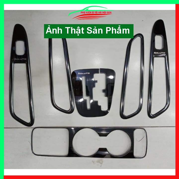 Ốp nội thất cho xe ô tô Kia Soluto 2019 vân Titan bảo vệ chống trầy xước và làm đẹp xe