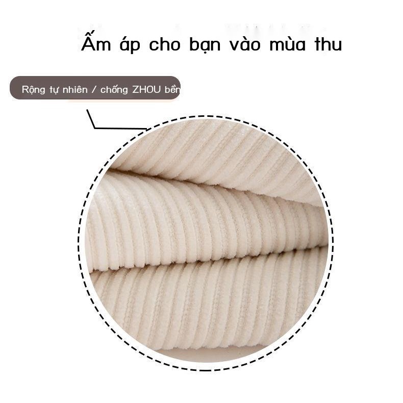 Plus Quần Nhung / Nhung Ống Rộng Lưng Cao Phong Cách Thể Thao Thời Trang Thu Đông Cho Nữ