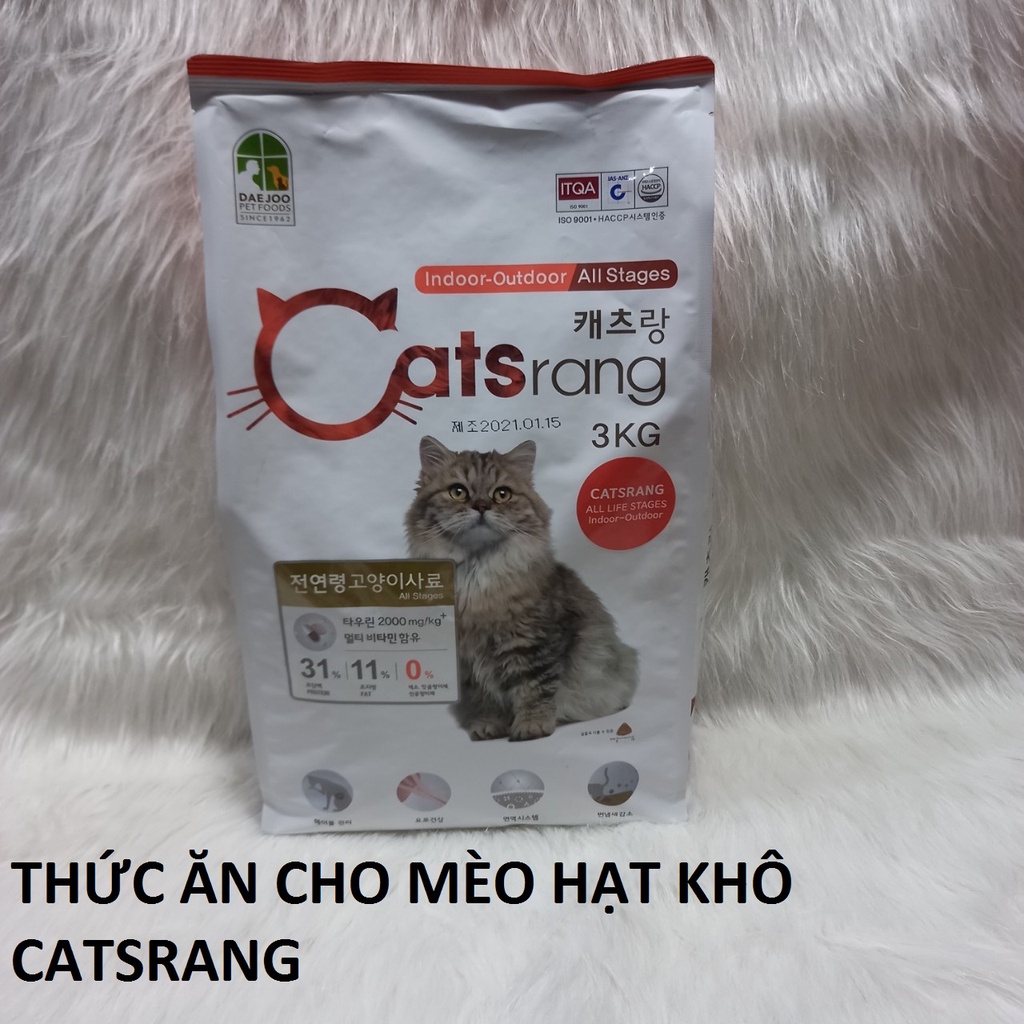 Thức ăn cho mèo Catsrang 3kg, Thức ăn cho mèo trên 3 tháng tuổi