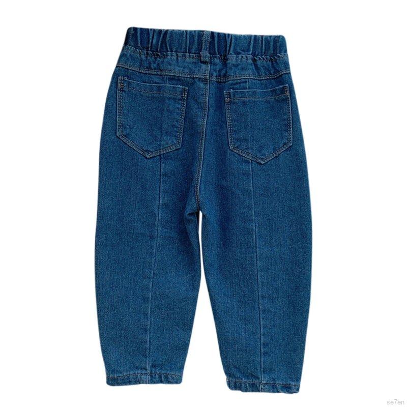 Quần Jeans Lưng Thun Co Giãn Cho Bé Gái 1-6 Tuổi