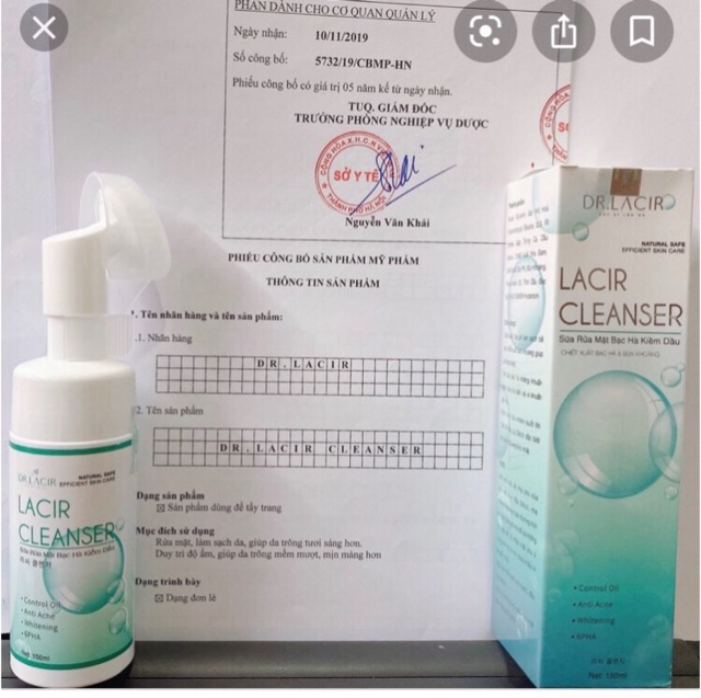 [tặng 1 nạ thủy tinh] Sữa Rửa Mặt Bạc Hà Kiềm Dầu Hơn 8h Dr.Lacir