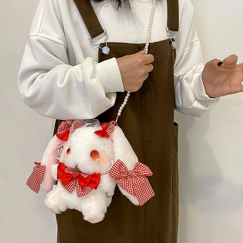 Túi Đeo Chéo Hình Thỏ Bông Dễ Thương Cho Nữ