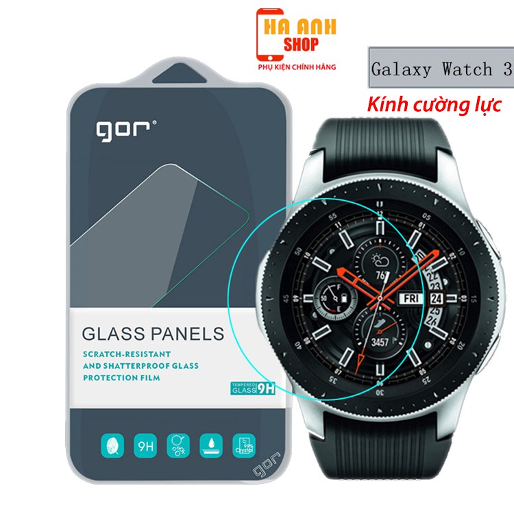 Bộ 3 kính cường lực Galaxy Watch 3(45mm) Full màn hãng Gor cao cấp