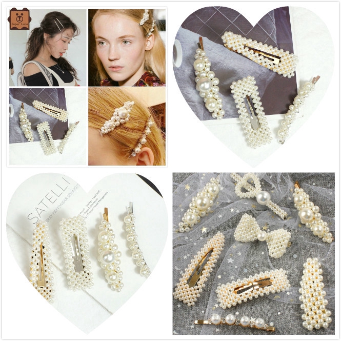 Kẹp tóc thời trang nữ đính ngọc trai giả nhiều kiểu dáng