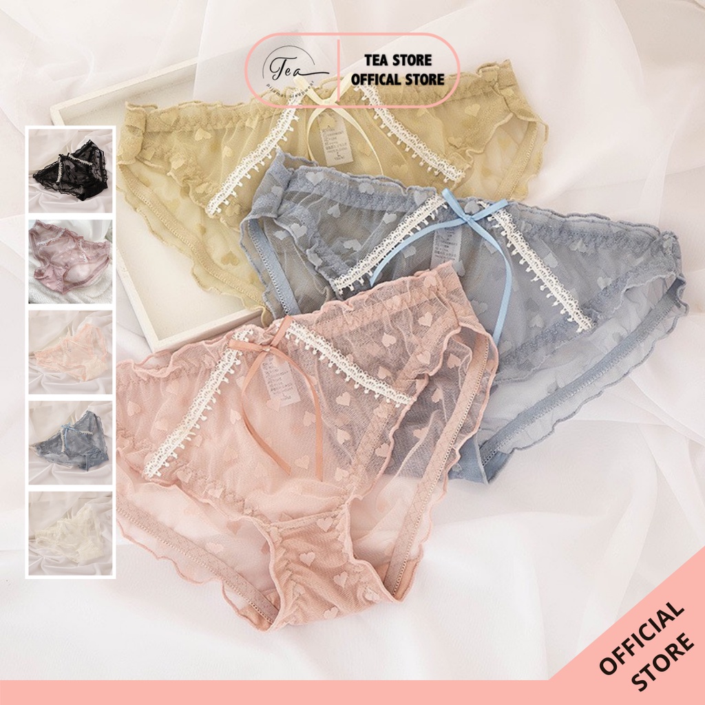 Quần lót ren voan Tea Store viền nơ QCC10