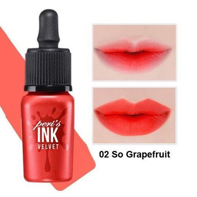 Son môi Peripera Peri's Ink Velvet - #2 So Grapefruit màu đỏ cam