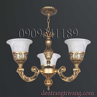 Đèn chùm,đèn thả trần thân kim loại sơn tĩnh điện chóa thủy tinh đường kính 60cm