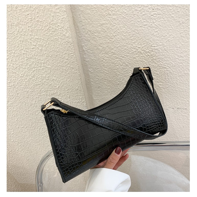 Túi Đeo Vai Dưới Cánh Tay Họa Tiết Cá Sấu Thời Trang,Dây Da PU Totes Satchel