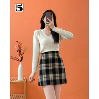 Chân váy dạ dáng A ngắn kẻ caro lót quần Twentyfive 3955