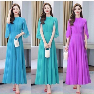 Đầm voan chiffon maxi cánh tiên⚡️Đầm dự tiệc trung niên