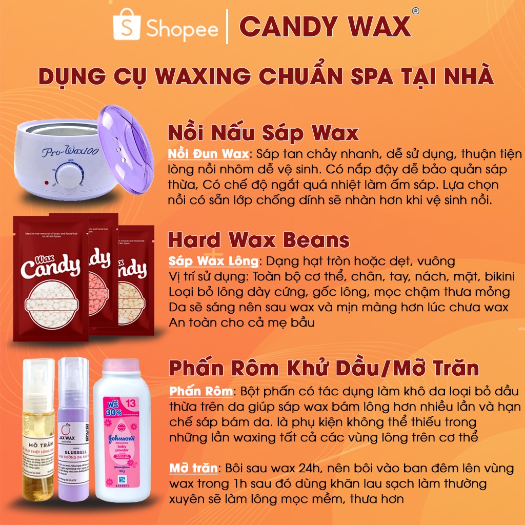 Mua Sáp wax lông nóng hạt đậu Hard Wax Beans Candy Wax Hạt wax nóng màu ...