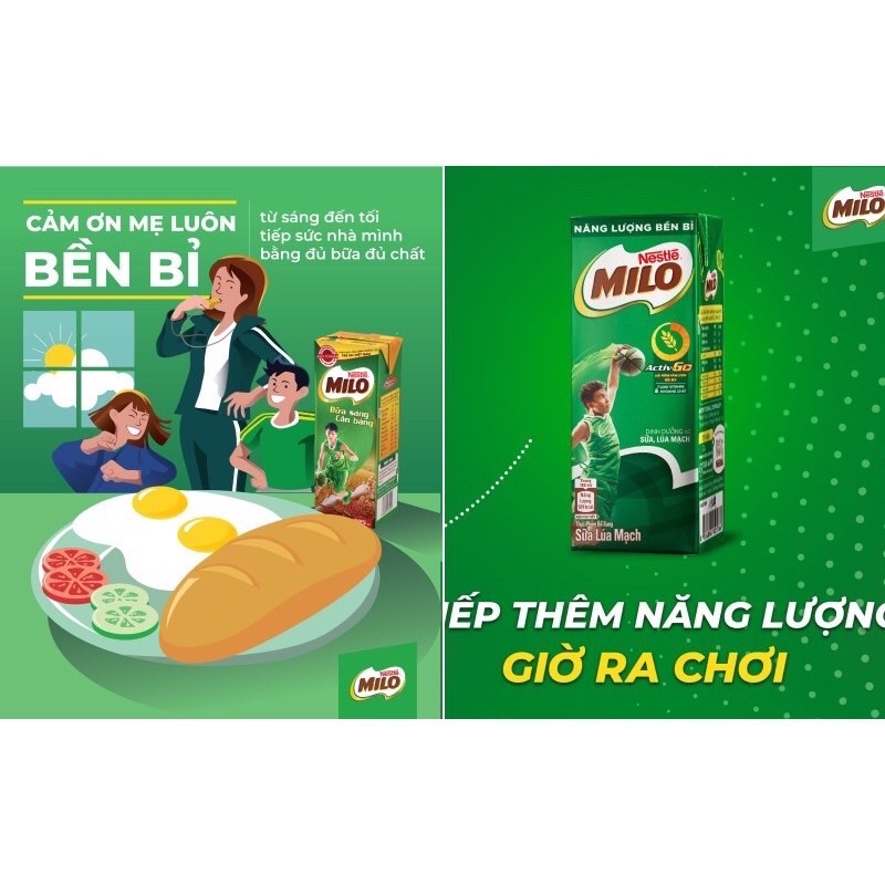 Thùng sữa 48 bịch sữa Milo 180ml ( Date mới)