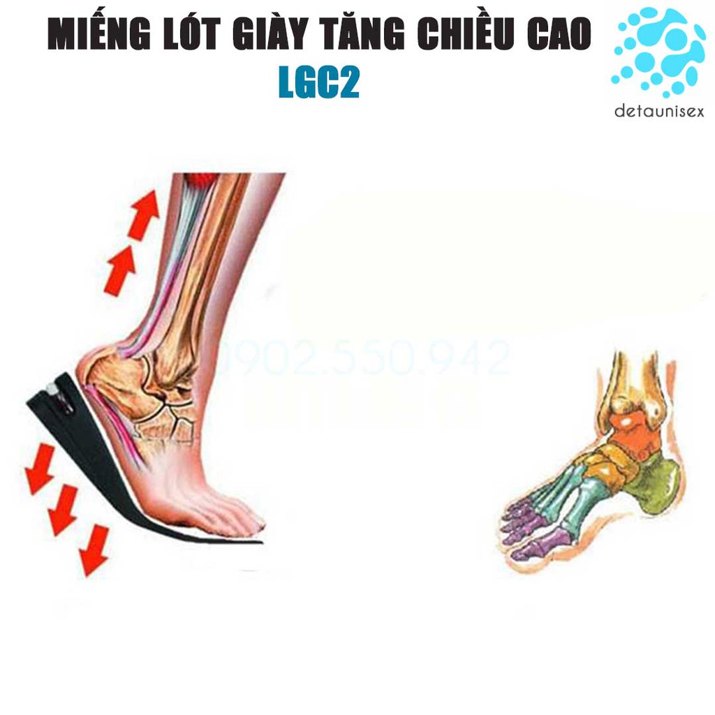 Miếng Lót Giày Độn Tăng Chiều Cao Cho Nam Giới Detaunisex - LGC2