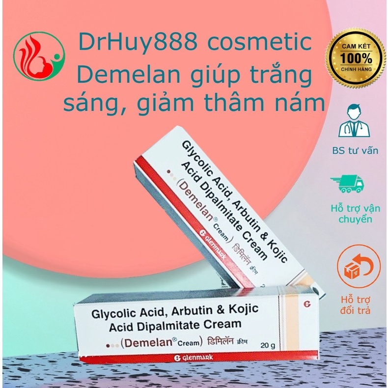 Demelan 20g kem làm trắng, sáng da, hỗ trợ giảm thâm nám an toàn
