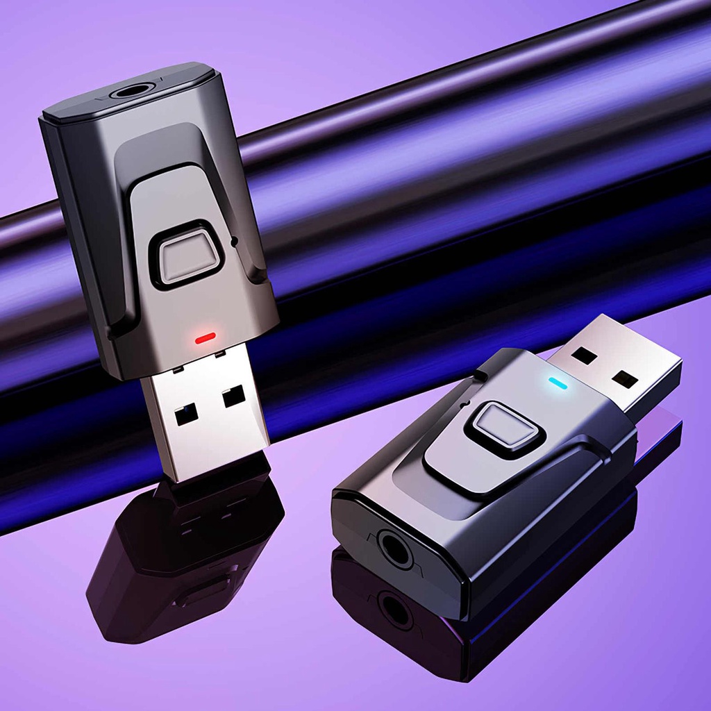Audio Transmitter &amp; Receiver Bluetooth 5 0 100Mbps 2 4MHz Plug And Play with 3 5mm Audio Port Wireless USB ELEN