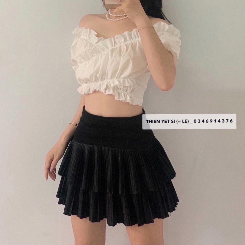 ÁO CROPTOP ĐẮP CHÉO NƠ EO NỮ THIÊN YẾT