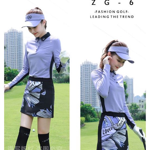 Set áo và chân váy golf nữ co giãn thiết kế ZG-6 phong cách thể thao cao cấp shop GOLF PRO AV007