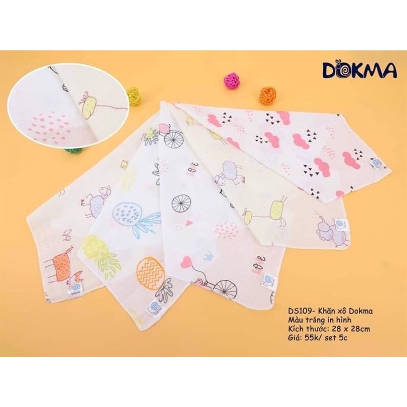 [DS109] Set 5 khăn sữa Dokma cao cấp 28x28cm (giao màu ngẫu nhiên)