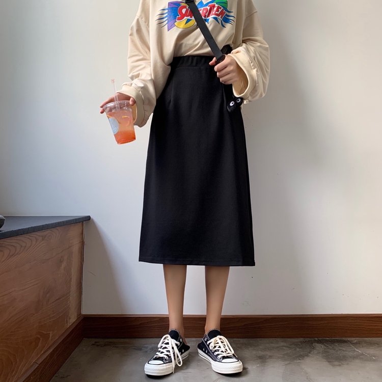 Chân Váy Chữ A Xẻ Tà Phong Cách Retro Hàn Quốc | BigBuy360 - bigbuy360.vn