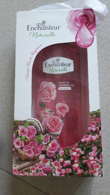 (Hộp Quà)-Sữa tắm thư giãn Enchanteur Naturelle Rose/Lavender 510g