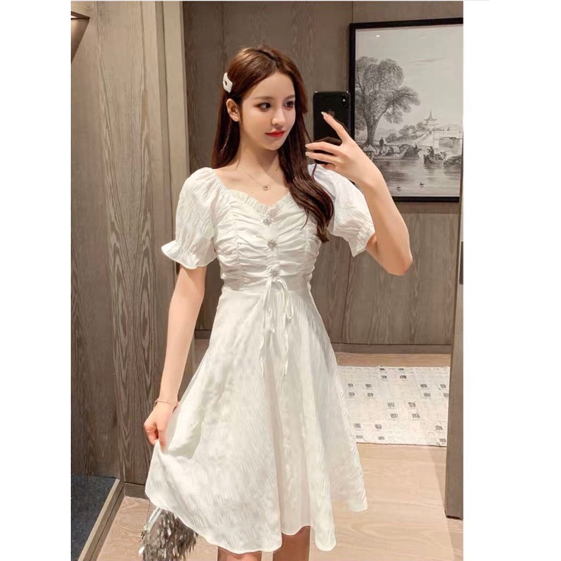 ĐẦM RÚT NGỰC 3 CÚC- MIN DRESS T186