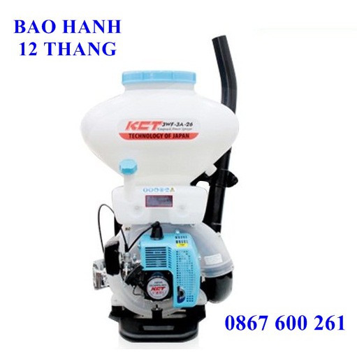 NÓNG! Máy xạ phân đeo vai chạy xăng KCT 3WF-3A-26, Máy phun vôi bột, phân bón động cơ 2 thì, máy thổi lá giá rẻ