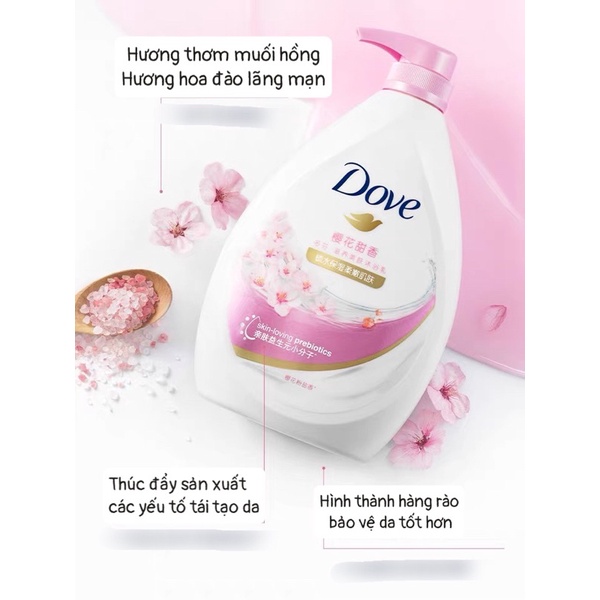 THƠM SẠCH DƯỠNG ẨM-Sữa tắm DOVE hương hoa quý phái chính hãng 100%