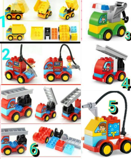 Lego xe lắp ráp công trường tương thích lego duplo