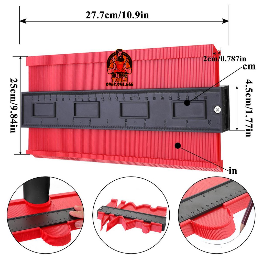 [Có Video] THƯỚC SAO CHÉP HÌNH DẠNG ĐA NĂNG 250mm - THƯỚC ĐO LẤY GÓC ĐƯỜNG VIỀN, THƯỚC ĐO ĐA GÓC ĐA NĂNG