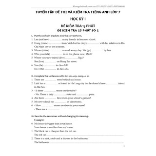 Sách - Bộ Đề Kiểm Tra Tiếng Anh Lớp 7