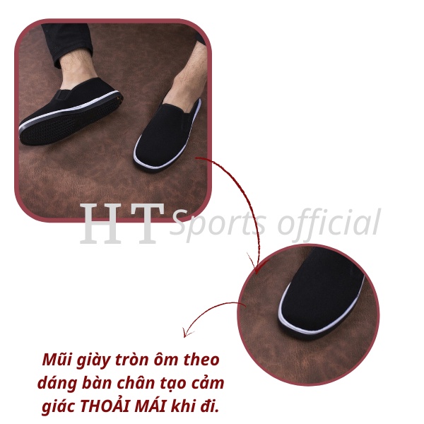 Giày lười vải nam nữ HT Sports đế cao su chắc chắn, đi siêu êm chân nhẹ thoáng khí thoải mái (GN07)