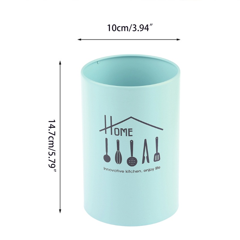 Ống đựng đũa/ muỗng/ nĩa ráo nước hình trụ bằng thép không gỉ tùy chọn màu sắc