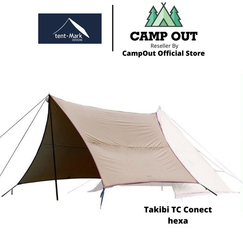 Bạt cắm trại phụ kiện dã ngoại Tent Mark Takibi hexa tăng bạt vải TC campoutvn A138