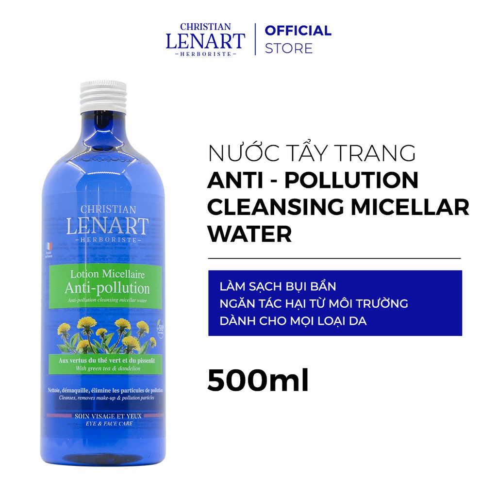 Combo Nước Tẩy Trang Anti - Pollution Cleansing Micellaire 500ml và Gel Rửa Mặt Cleansing Gel Christian Lenart 200ml