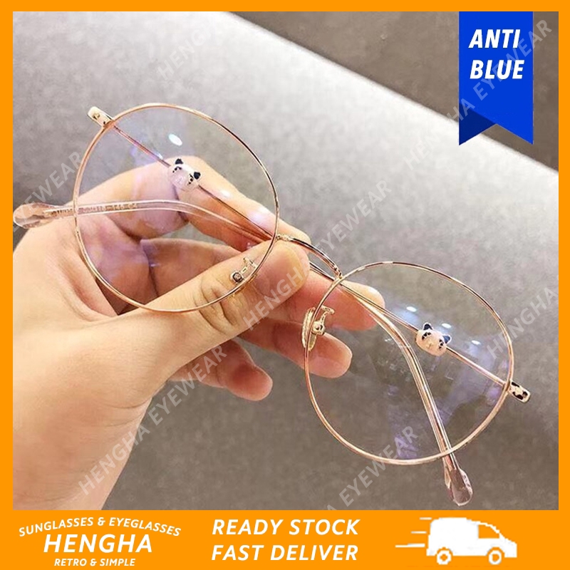 Mắt Kính Gọng Tròn Hình Gấu Trúc Phong Cách Retro