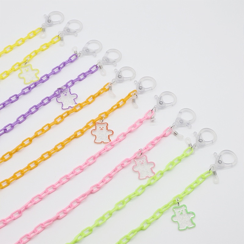 Dây đeo khẩu trang charm gấu-hoa