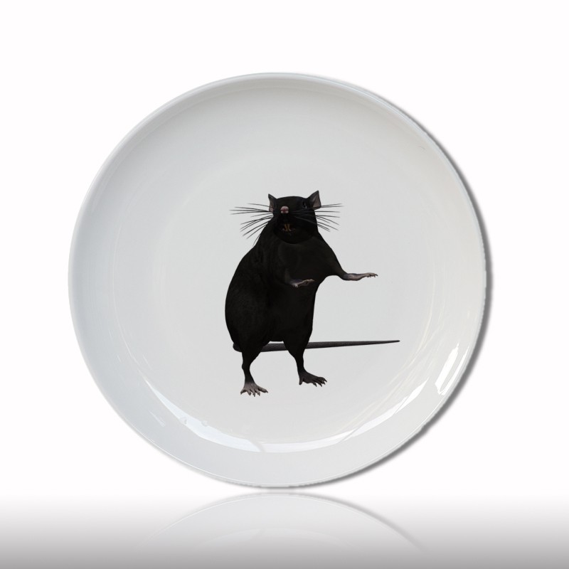 Đĩa sứ tròn hình chú chuột hoạt hình sáng tạo phong cách phương Tây