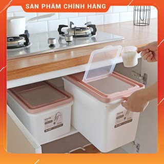 Thùng nhựa đựng gạo thông minh 10kg đa năng đựng ngũ cốc, đồ ăn khô cho động vật,thùng đựng gạo 15kg kèm cốc chia vạch