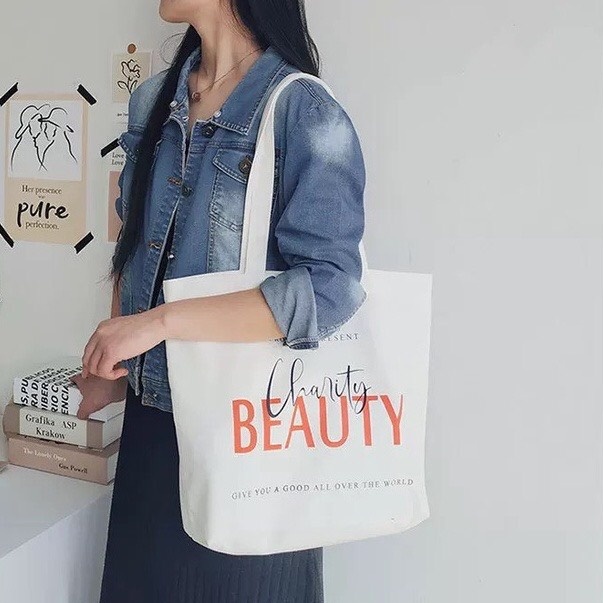 Túi vải tote canvas cao cấp đeo vai có khóa kéo và túi phụ đựng đồ đi học đi chơi 22 mẫu mới nhất