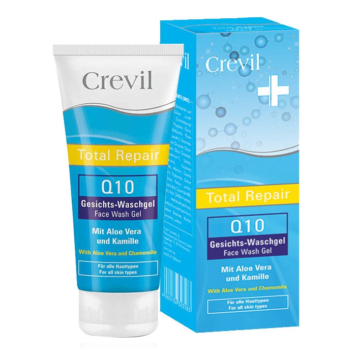 Gel rửa mặt, dưỡng da, giảm mụn Crevil Total Repair Q10 Face Wash Gel 200ml