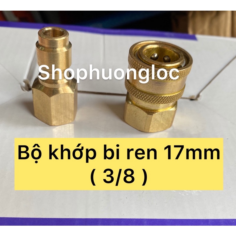 BỘ KHỚP NỐI ĐỰC CÁI REN TRONG 17MM DÀNH CHO DÂY CAO ÁP rửa xe