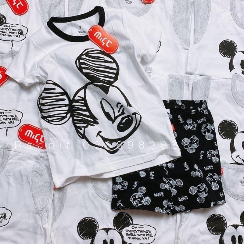 Bộ mặc ờ nhà hình chuột micky xinh cho bé trai 2 tuổi đến 5 tuổi