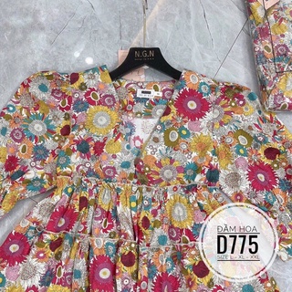 60-90kg Bigsize ĐẦM HOA D775