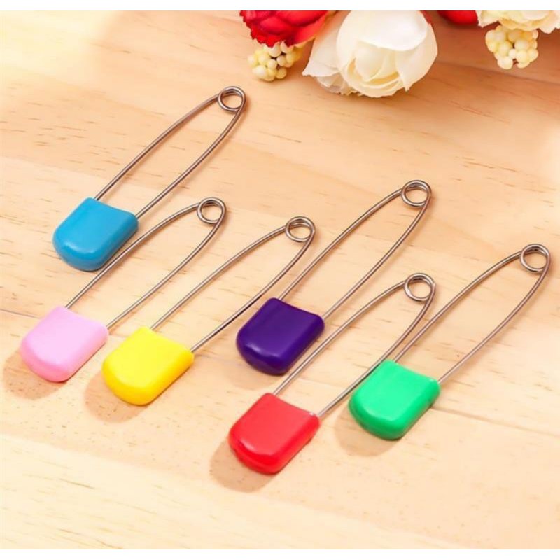 Set 10 ghim băng❤️freeship❤️Kim băng đầu nhựa bằng thép không gỉ đủ màu siêu rẻ - an toàn cho bé yêu