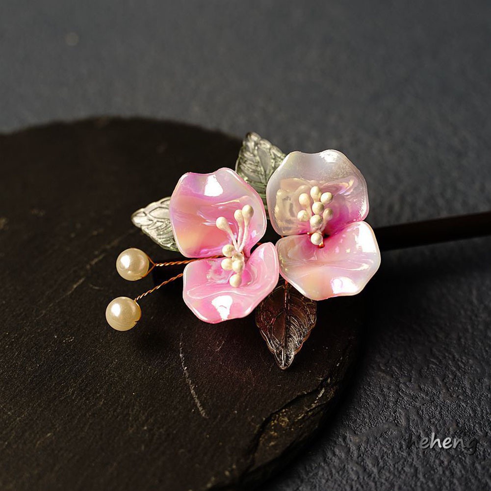 Trâm Cài Tóc Bằng Gỗ Hình Bông Hoa Thời Trang 18cm