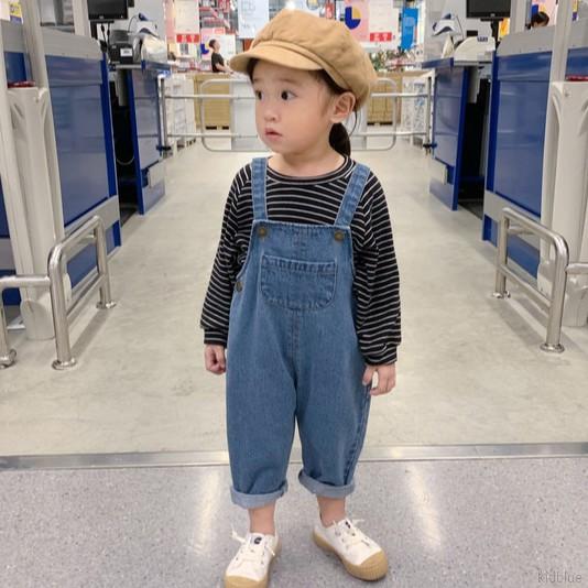 Quần Yếm Denim Hàn Quốc Cho Bé Gái