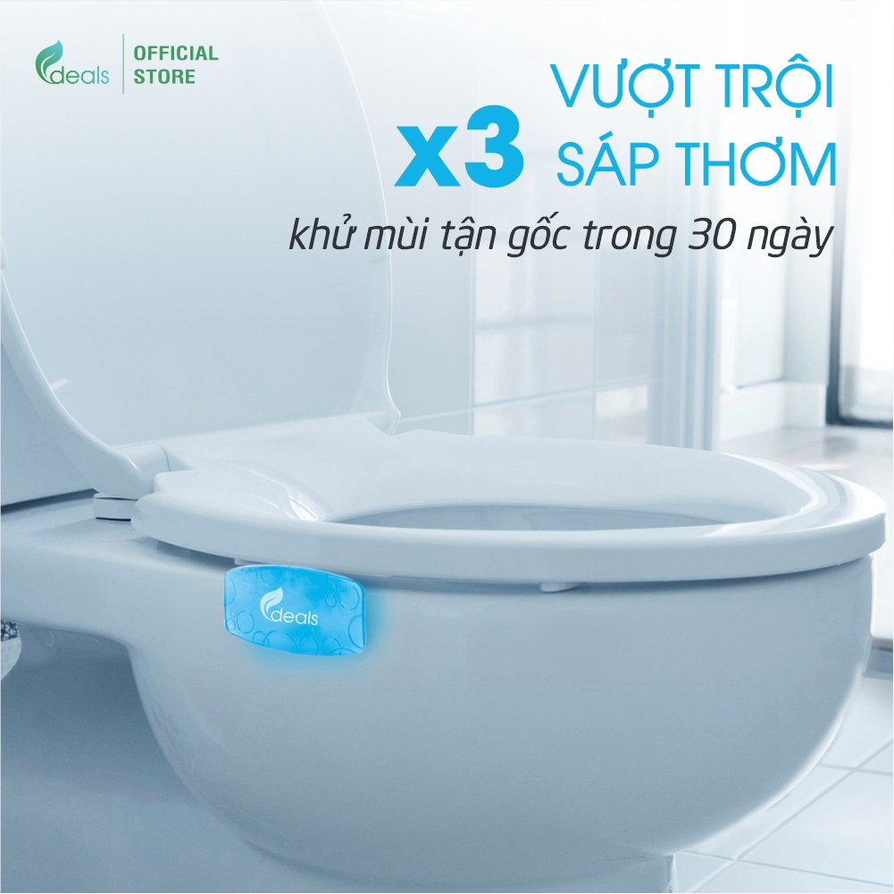 Sáp Thơm Khử Mùi Toilet ECODEALS Clip Fresher dạng móc treo - Gấp 3 sáp thơm, hiệu quả vượt trội 30 ngày
